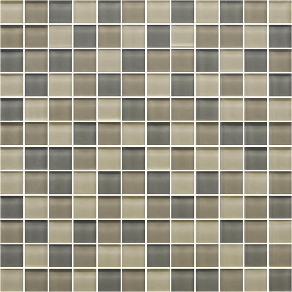 1x1 Color Appeal  Mosaic Mixed-Color Glossy Smooth Glass Tile Taupe Beige