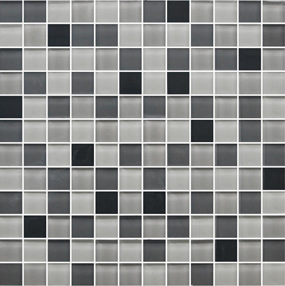 1x1 Color Appeal  Mosaic Mixed-Color Glossy Smooth Glass Tile Slate Gray