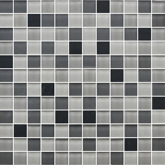 1x1 Color Appeal  Mosaic Mixed-Color Glossy Smooth Glass Tile Slate Gray