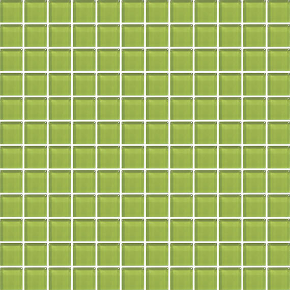 1x1 Color Appeal  Mosaic Solid-Color Glossy Smooth Glass Tile Lime Green