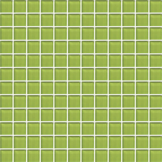 1x1 Color Appeal  Mosaic Solid-Color Glossy Smooth Glass Tile Lime Green