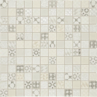 12x12 Uptown Glass Straight Joint Mosaic Mixed-Color Glossy Smooth Glass Tile