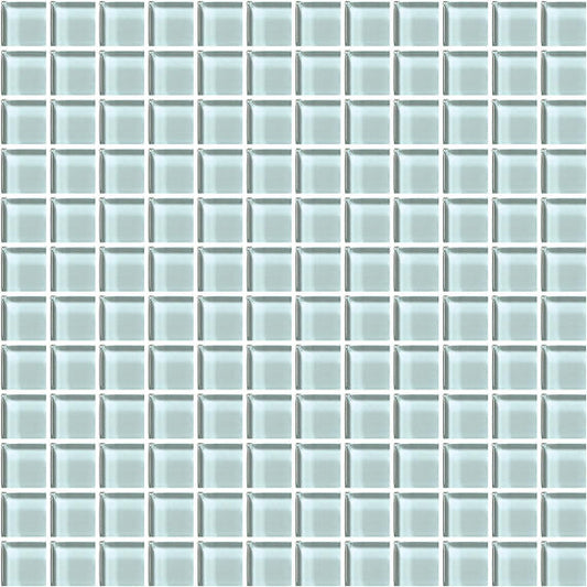 1x1 Color Appeal  Mosaic Solid-Color Glossy Smooth Glass Tile Light Gray