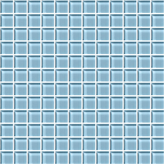 1x1 Color Appeal  Mosaic Solid-Color Glossy Smooth Glass Tile Sky Blue