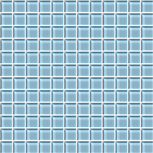 1x1 Color Appeal  Mosaic Solid-Color Glossy Smooth Glass Tile Sky Blue