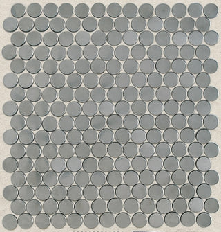 12x12 Metallica Circle Mosaic Metallic-Look Satin Smooth Metal Tile