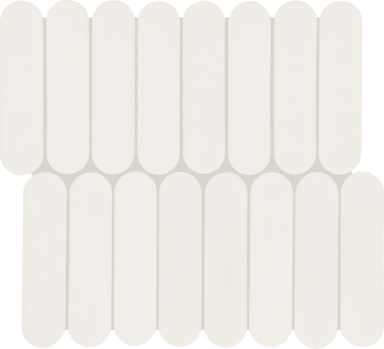 13x12 Artefino Element Oval Mosaic Solid-Color Matte Smooth Ceramic Tile