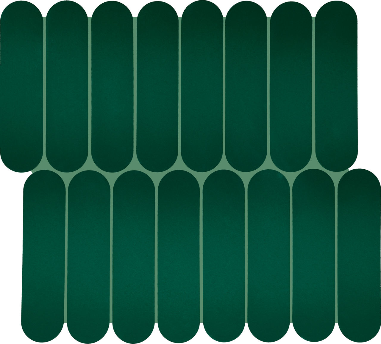 13x12 Artefino Element Oval Mosaic Solid-Color Matte Smooth Ceramic Tile