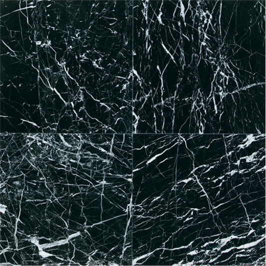12x12 Marble Intense Veining Natural Marble-Look Polished Smooth Marble Tile