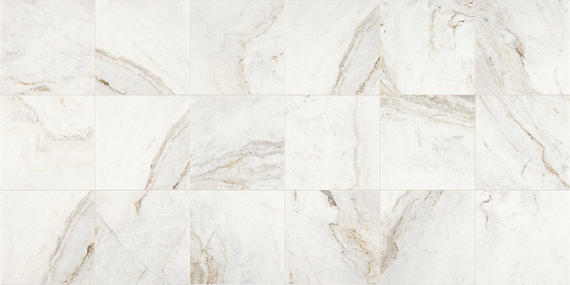 12x12 Marble Grid Medium Veining Natural Marble-Look Polished Smooth Marble Tile Cream White