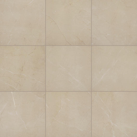 12x12 Perpetuo Wave-Line  Natural Marble-Look Polished Smooth Porcelain Tile Warm Beige