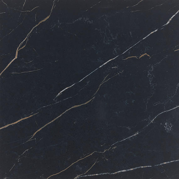 12x12 Perpetuo Wave-Line  Natural Marble-Look Polished Smooth Porcelain Tile Midnight Black