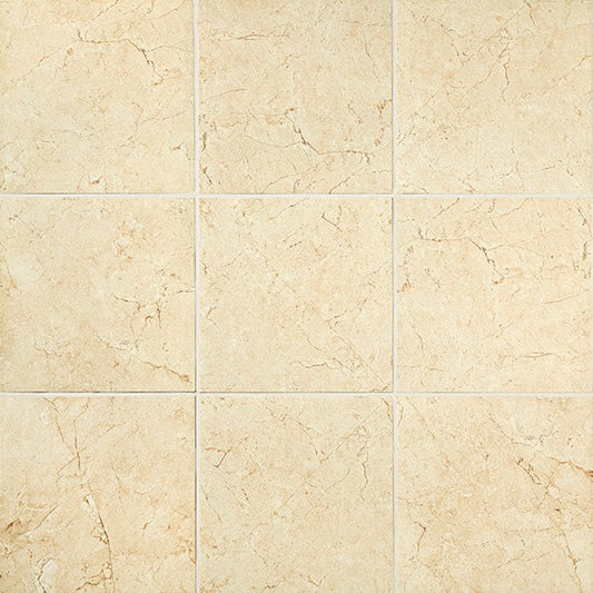 12x12 Mirasol  Natural Marble-Look Matte Smooth Porcelain Tile Light Beige