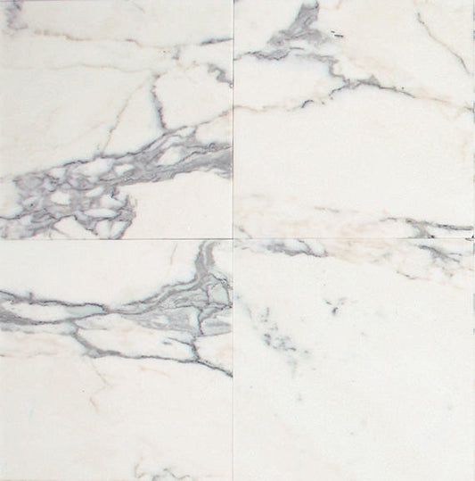 12x12 Marble Grid Intense Veining Natural Marble-Look Honed Smooth Marble Tile