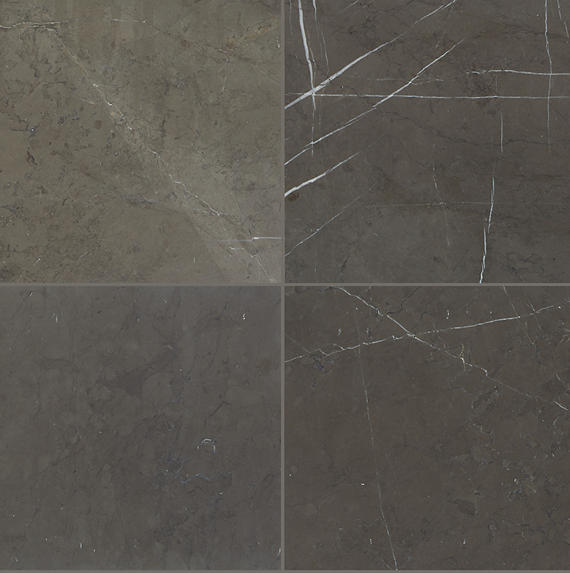 12x12 Marble Linear  Natural Marble-Look Honed Riven Marble Tile Charcoal Gray