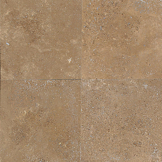 12x12 Travertine Light Veining Natural Travertine-Look Honed Natural Travertine Tile Walnut Brown