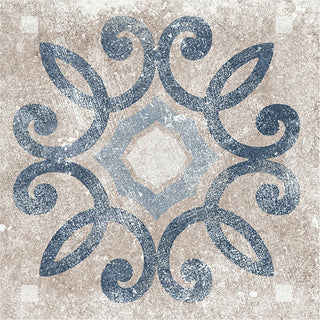 12x12 Creativo Scroll Vine Patterned Stone-Look Matte Smooth Porcelain Tile