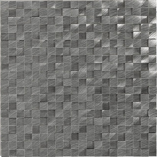 12x12 Structure Mosaic Metallic-Look Brushed 3D-Geometric Cube Metal Tile