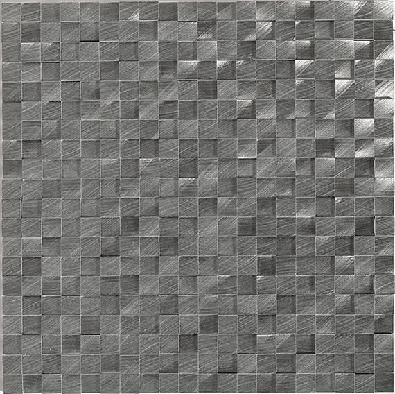 1/2x1 Structure  Mosaic Metallic-Look Brushed 3D-Geometric Cube Metal Tile Silver