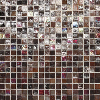 12x12 1/2 City Lights Straight Joint Mosaic Mixed-Color Glossy Smooth Glass Tile