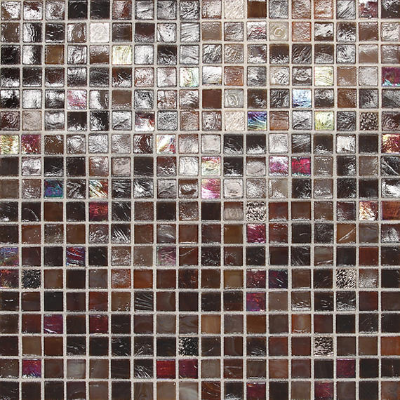 1/2x1/2 City Lights Straight Joint  Mosaic Mixed-Color Glossy Smooth Glass Tile Bronze Blend