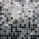 1/2x1/2 City Lights Straight Joint  Mosaic Mixed-Color Glossy Smooth Glass Tile Silver Black