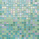 1/2x1/2 City Lights Straight Joint  Mosaic Mixed-Color Glossy Smooth Glass Tile Aqua Green