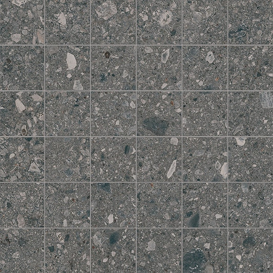 2x2 Assemble Fragment Shard Grid Mosaic Stone-Look Matte Smooth Porcelain Tile Warm Beige