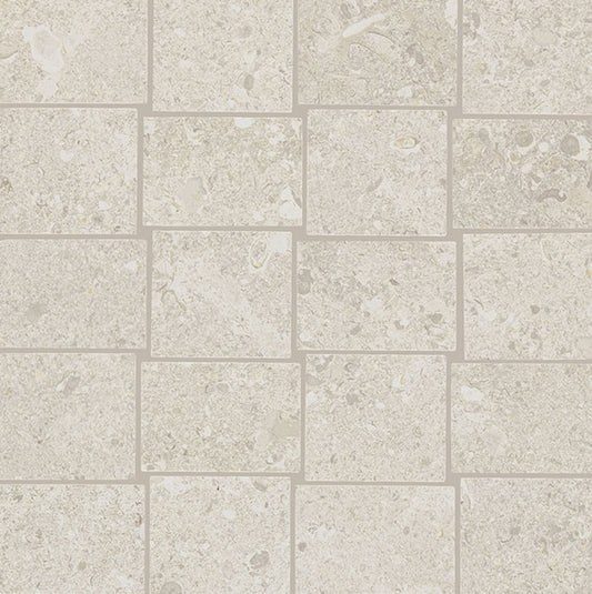 12x12 Dignitary Grid Mosaic Stone-Look Matte Smooth Porcelain Tile