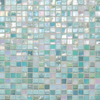 12x12 City Lights Straight Joint Mosaic Mixed-Color Glossy Undulated Glass Tile
