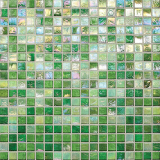 12x12 City Lights Straight Joint Mosaic Mixed-Color Glossy Undulated Glass Tile