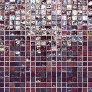 12x12 City Lights Straight Joint Mosaic Mixed-Color Glossy Undulated Glass Tile