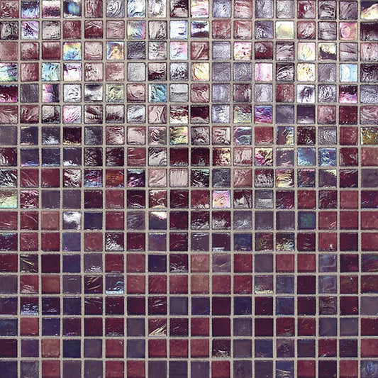 1/2x1/2 City Lights Straight Joint  Mosaic Mixed-Color Glossy Undulated Glass Tile Purple