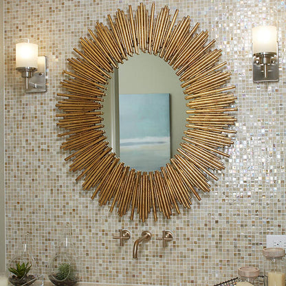 1/2x1/2 City Lights Straight Joint  Mosaic Mixed-Color Glossy Undulated Glass Tile Beige