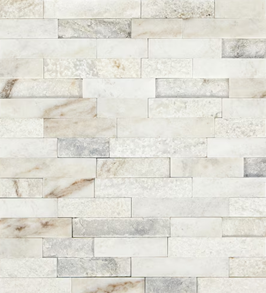 3/8x12 Predella Petite Pencil Rail Natural-Look Honed Smooth Stone Tile