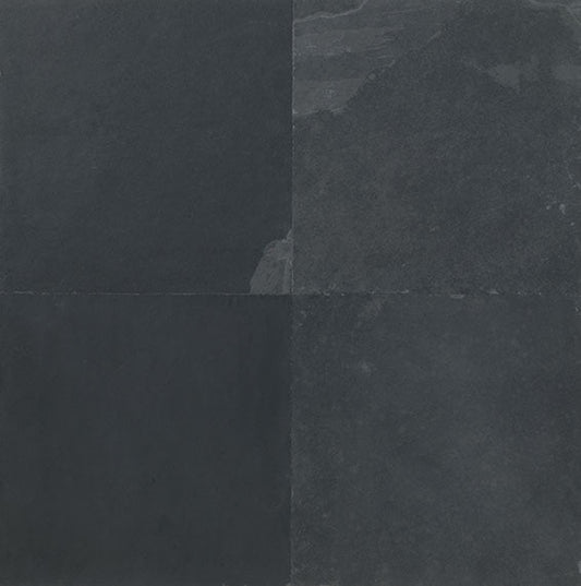12x12 Slate Random Pattern  Stone-Look Honed Textured Slate Tile Charcoal Black