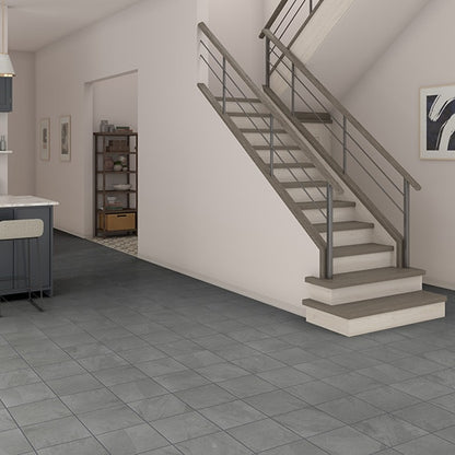 12x12 Slate Random Pattern  Stone-Look Honed Textured Slate Tile Slate Gray