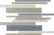 12x18 Color Wave Random Pattern Linear Mosaic Mixed-Color Glossy Smooth Glass Tile Gray & Beige