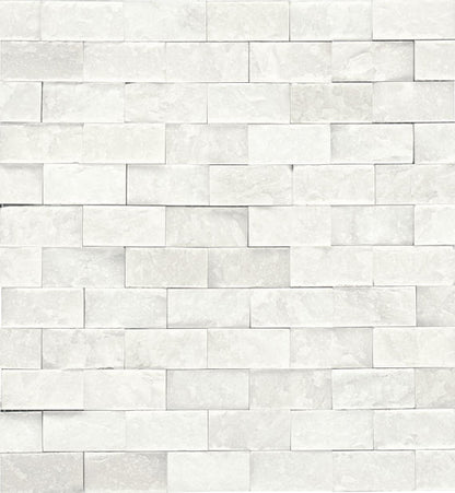 1/2x1 Marble Subway Pattern  Mosaic Stone-Look Polished Smooth Marble Tile Beige Gray
