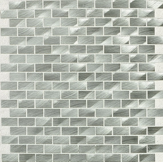 1/2x1 Structure Subway Pattern  Mosaic Metallic-Look Satin Polished Metal Tile Steel Gray