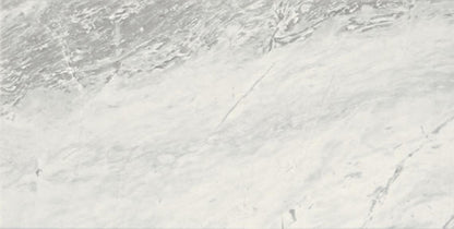 12x24 Raine Medium Veining  Natural Marble-Look Polished Smooth Marble Tile Gray Marble