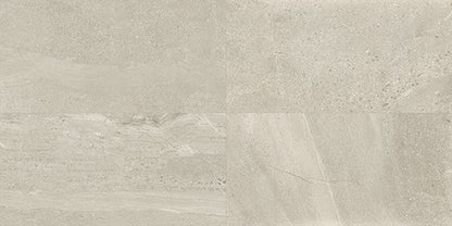 12x24 Society  Natural Stone-Look Polished Smooth Porcelain Tile Soft Sand