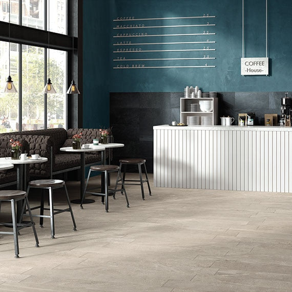 12x24 Society  Natural Stone-Look Matte Smooth Porcelain Tile Soft Sand