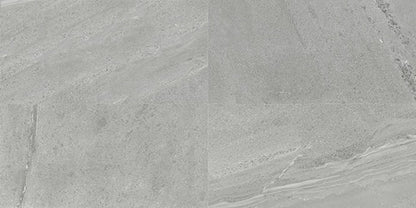 12x24 Society  Natural Stone-Look Matte Smooth Porcelain Tile Cool Gray