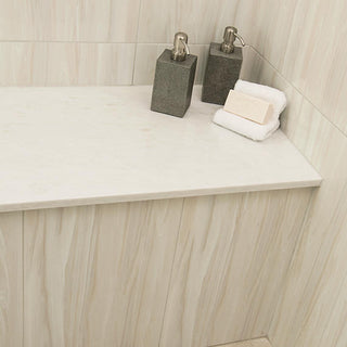 Cream White - 12x24 Composition Natural Wood-Look Glossy Smooth Ceramic Tile