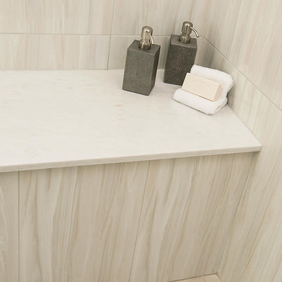 12x24 Composition  Natural Wood-Look Glossy Smooth Ceramic Tile Cream White