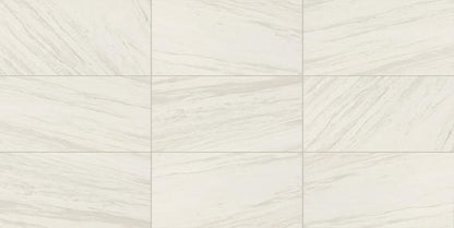 12x24 Perpetuo Light Veining  Natural Marble-Look Satin Smooth Porcelain Tile Soft White