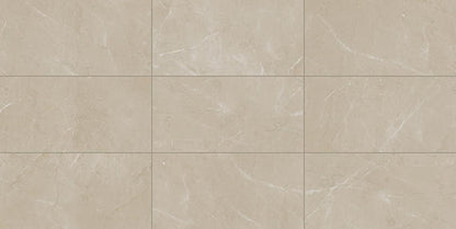 12x24 Perpetuo Light Veining  Natural Marble-Look Satin Smooth Porcelain Tile Warm Beige