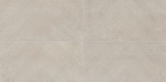12x24 Chord Chevron  Natural Concrete-Look Matte Textured Porcelain Tile Light Greige