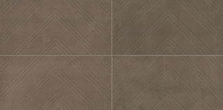 12x24 Chord Chevron Natural Concrete-Look Matte Textured Porcelain Tile
